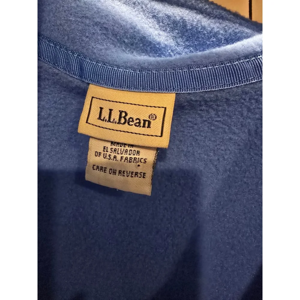 L.L.Bean Women's Blue Fleece Full-Zip Vest L